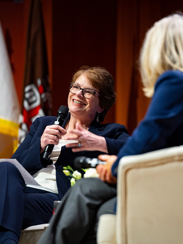 President Paxson speaking at the Ogden forum